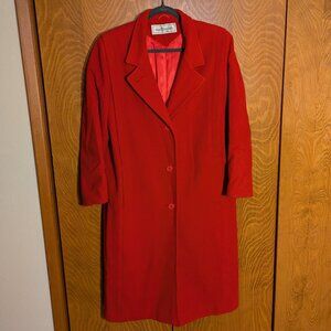 Mackintosh red wool trench coat